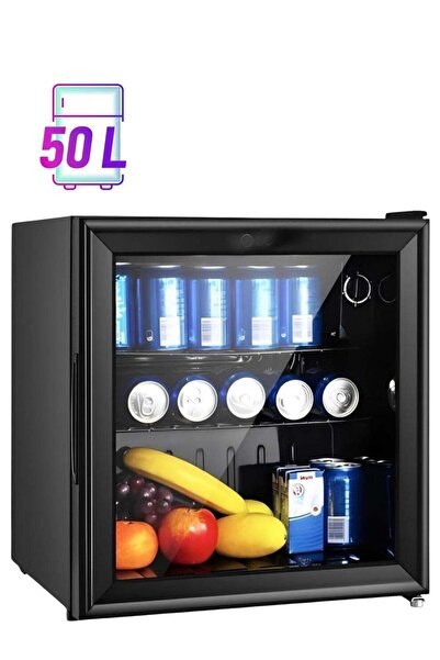 DLC Small Desktop Display Fridge - 50 L - 1.5 ft - Glass Door - 55 W - 32450 Black
