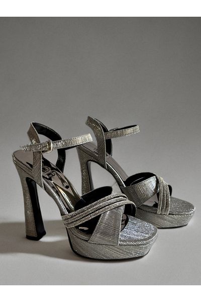 Felisya Butik Plated Stone Platform High Heeled Evening Dress Shoes 13Cm-Feli̇syabuti̇k