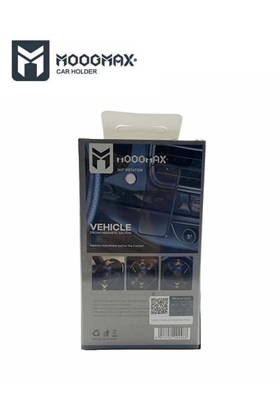 MOOGMAX Magnetic Car Phone Holder | Steering Wheel & Dashboard Mount | 360° Rotation | MX-MH138