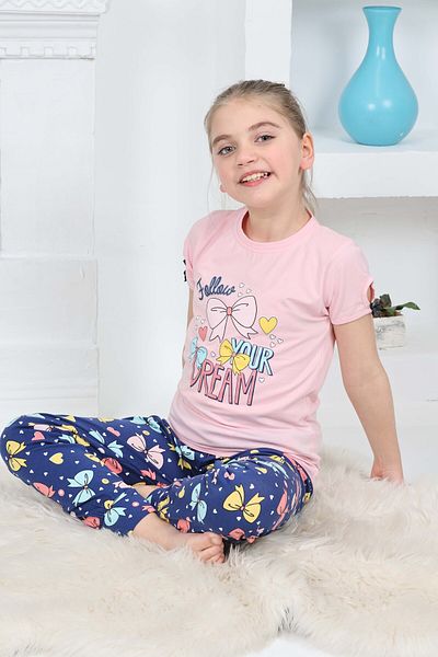 FORMO Girls' 100% Natural Cotton Short Sleeve Quality Pajama Set