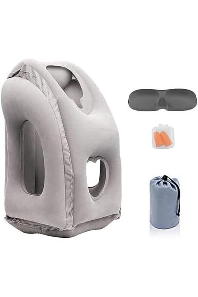 SP SPON Portable Inflatable Travel Pillow Lightweight for Neck and Head Support, Perfect for Sleeping on Pla