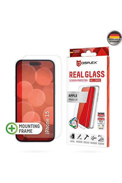 Displex Protector de ecran pentru iPhone 15 - Sticlă naturală + Husă - Transp...