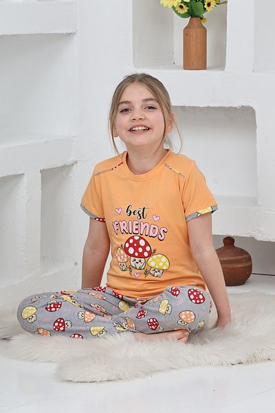 FORMO Girls' 100% Natural Cotton Short Sleeve Quality Pajama Set