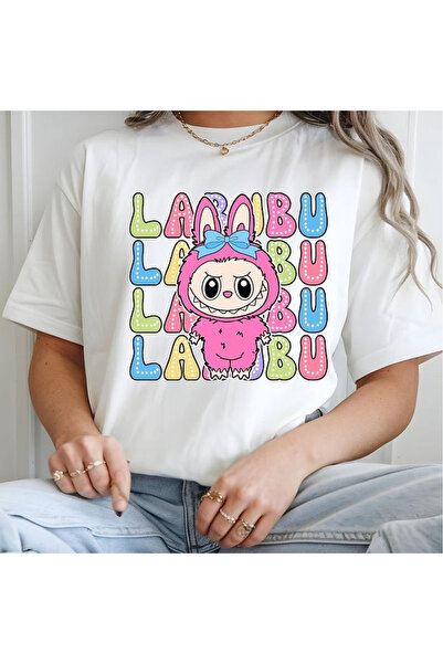 LAYORA Tricou cu mânecă scurtă și gât rotund pentru fetiță cu logo Lapopo