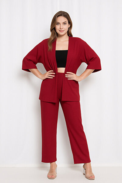 Mivoon Kimono Hırkalı Bürümcük Takım Oversize Düşük Kol M – 6XL