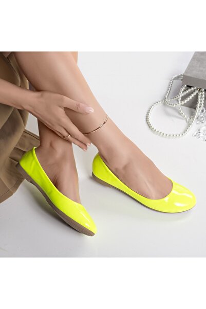 MODA STİL Women's yellow ballerinas in organic leather dalisa, 39
