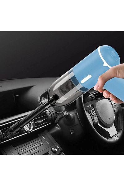 StfTauc Mini aspirator portabil fara fir, pentru masina si uz casnic, acumulator 1800 mAh autonomie 15 min