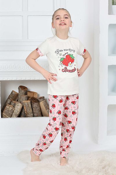 FORMO Girls' 100% Natural Cotton Short Sleeve Quality Pajama Set