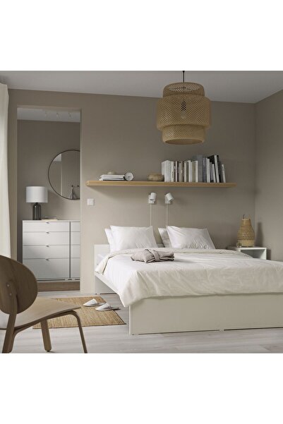 IKEA çift kişilik karyola, beyaz, 140x200 cm, çekmecesiz ve alt karyolasız