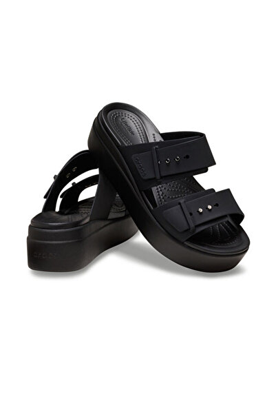 Crocs Brooklyn Buckle Lowwdg Women's Slippers 207431-001 Black