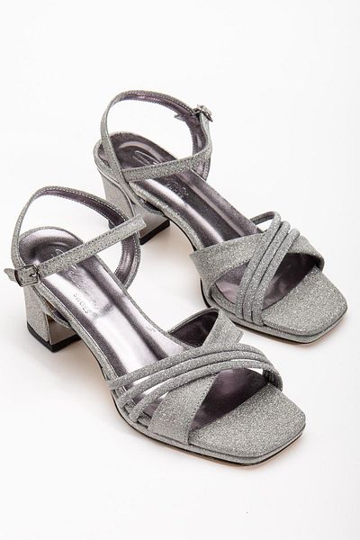 SUİNS SHOES Suins Olney Women's Silvery Galvanized Heeled Evening Dress Shoes
