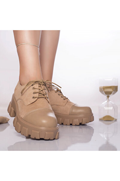 MODA STİL Dida casual shoes in beige velvet and eco-leather, 36