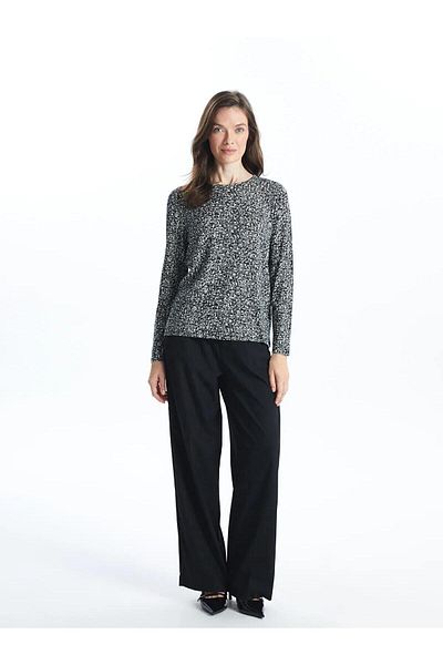 LC Waikiki Lcw Grace Crew Neck Patterned Women's Blouse (W5)