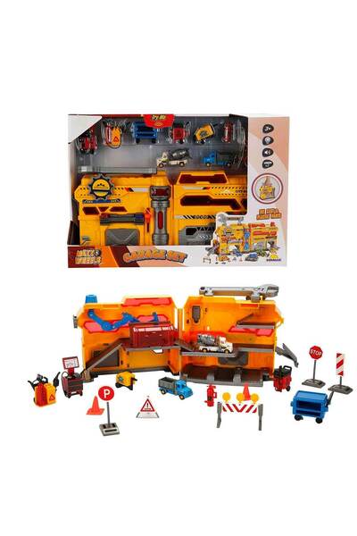 Maxx Wheels Sesli ve Işıklı Garaj Seti - İnşaat Garajı