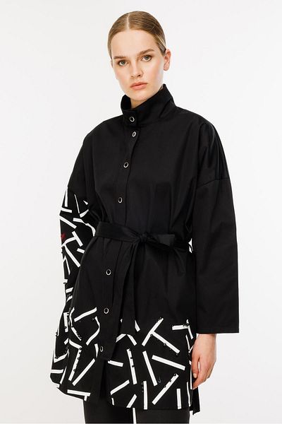 Ghisa Stand Collar Tunic Black