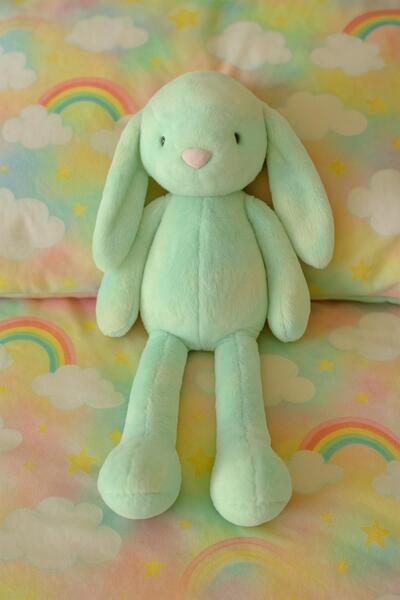 hak-iş oyuncak 60 cm Soft Filled Green Plush Rabbit Toy