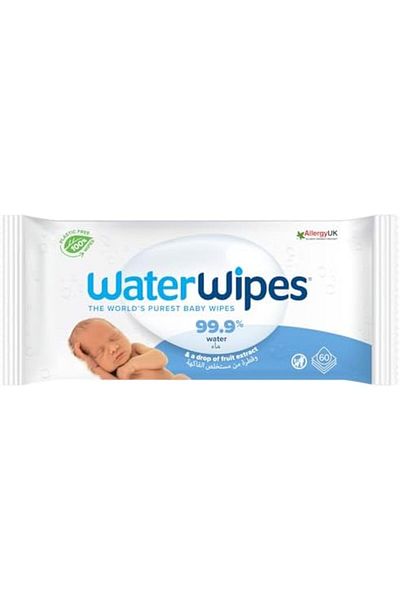 WaterWipes Baby Wipes, Biodegradable, Unscented, 60 Pieces