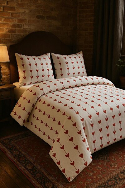 Sheri Home LİTTLE HEART Pamuklu Çift Kişilik Nevresim Takım KALPtr88873663655...