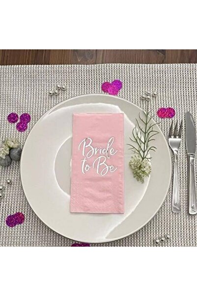 parti show Pembe Gümüş Yaldızlı 16'lı Bride To Be Peçete