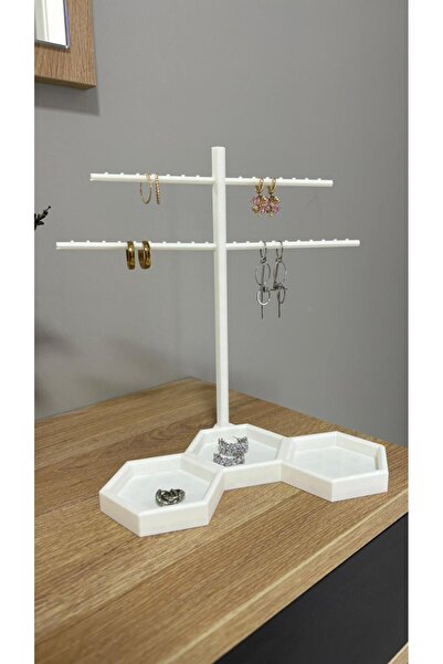 Aaron Boriss Küpe - Aksesuar Standı Beyaz