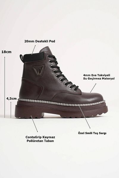 EMOYRA Fiora Special Design Women's Winter Thick Soled Bitter Brown Boots