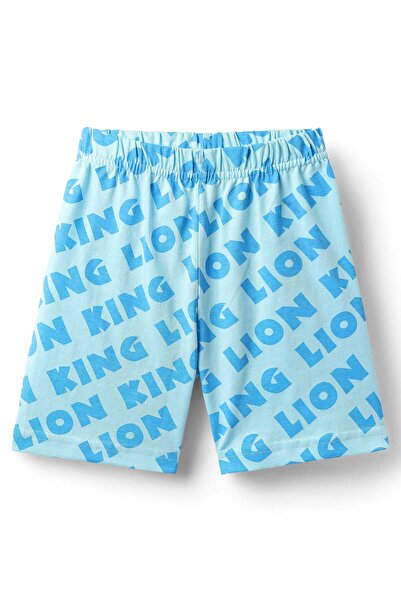 Babyhug Disney Single Jersey Knit Half Sleeves Short Night Suit With Lion King Graphics - Light Blue