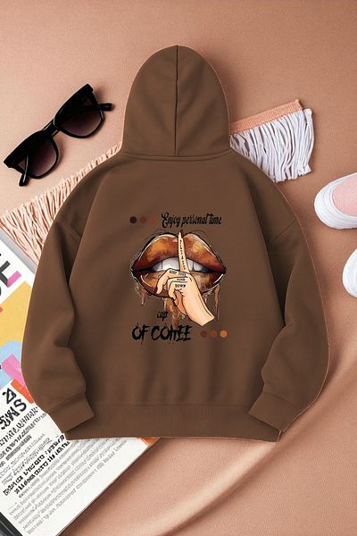 uyguntarz Enjoy Personel Time Printed Oversize Sweatshirt