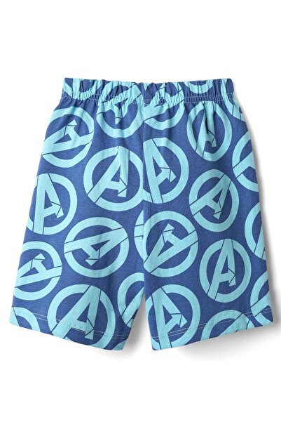 Babyhug Marvel Single Jersey Short Night Suit With Avenger Graphics - Light Blue
