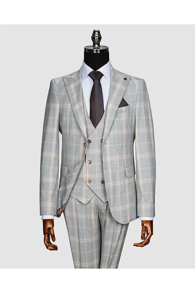 echol Ech. 1113 Plaid Vest Suit