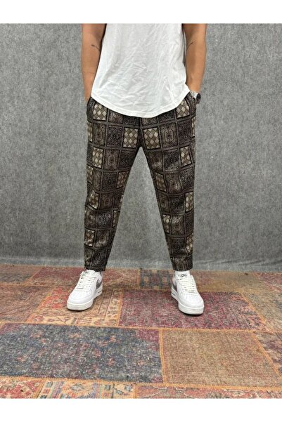 FıttingRoom Bohemian Baggy Trousers with Elastic Waist