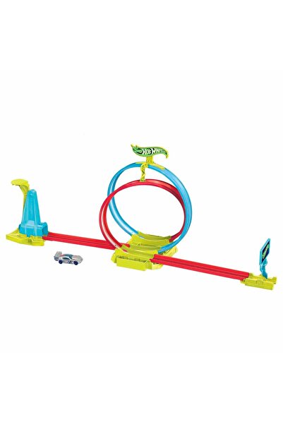 HOT WHEELS Orjinal Hot Wheels Neon Yarışlar Çifte Çemberde Yarış Seti