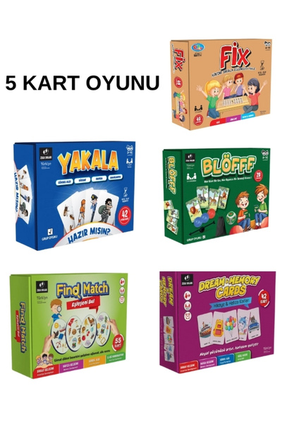 ZEKA DOLABI 5 Cards Game Attention - Focus - Speed - Memory