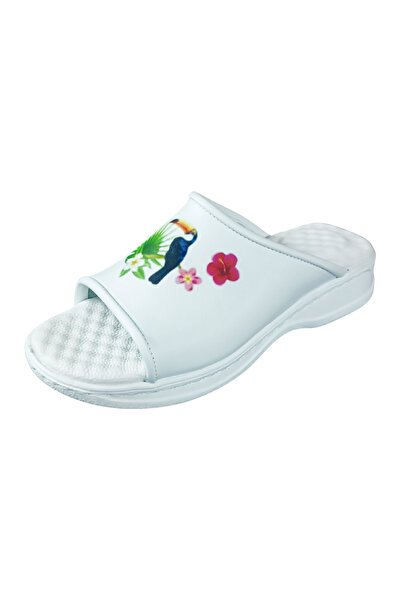 DR SABO Kadın Ortopedik Deri Terlik Tukan Kuşu– El Yapımı, Şık ve Konforlu Dört Mevsim Kullanıma Uygun