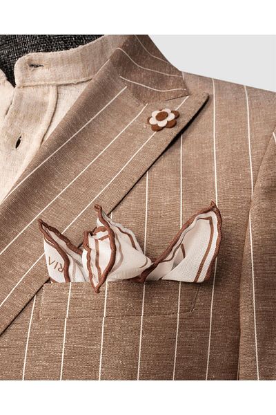 echol Ssa.2001/24 Double Breasted Linen Suit Striped