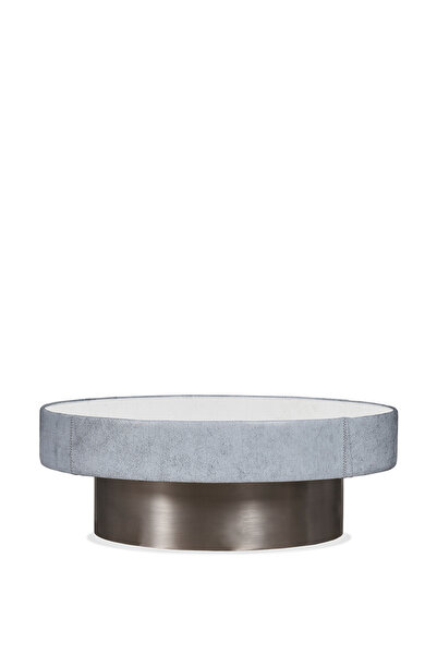 Estetik Decor Mushroom Short Fungus Beyaz Deri Orta Sehpa