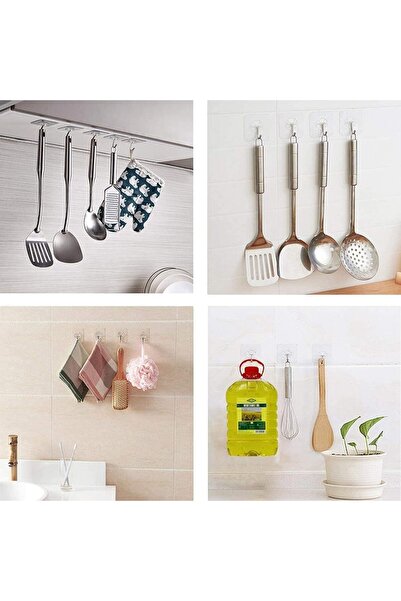 ENAR SKY-TOUCH Adhesive Hooks Heavy Duty Wall Hooks 20Pack 8kg (Max)