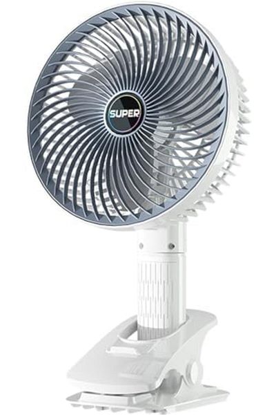 SUKILO Portable Clip-On Fan, USB Rechargeable Battery Operated Desk Fan with 3 Speeds, 360° Rotatio