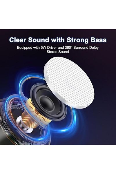 SUKILO Portable Bluetooth Speaker – Wireless Mini Speaker with RGB LED Light, HD Sound, TWS Pairin