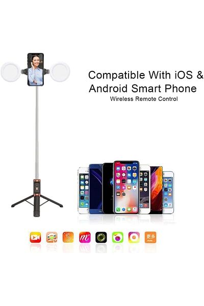 SUKILO Wireless Bluetooth Selfie Stick Tripod with Remote Control, Compatible with iOS and Android,