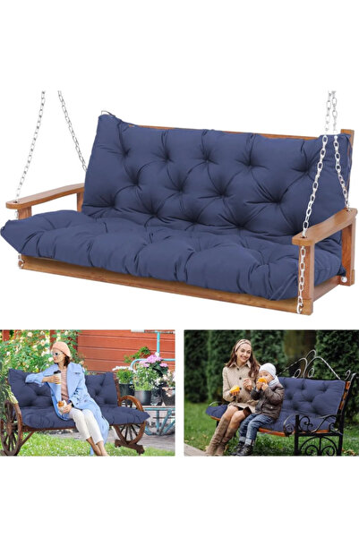 İstanbul kumaş Salıncak Minderi Alt Üst Takım 140x50cm Bağcıklı Su Geçirmez K...