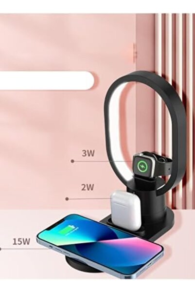 SUKILO 4-in-1 LED Bedside Lamp with Wireless Charger | Magnetic Phone Holder | Night Light | Desk Or