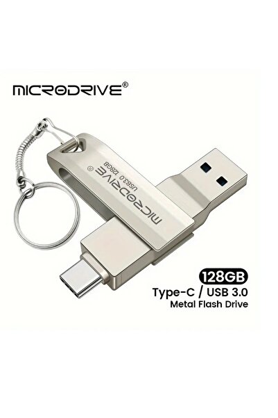MicroDrive 2 in 1 High Speed 3 USB 3.0 Metal Flash Drive, Keychain Design, Dual USB & Type-C