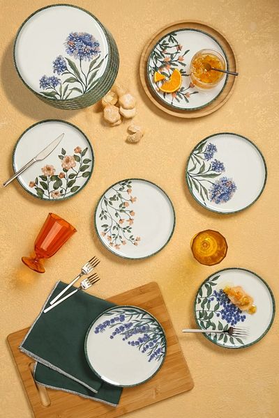 Porland Flower Garden Pasta and Serving Set 12 Pieces
