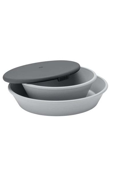 Bibs Set pentru hranire si diversificare, farfurie + bol cu capac, Bibs, Mini Meal, Cloud