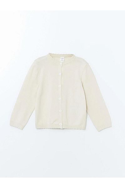 LC Waikiki Lcw Kids Crew Neck Girl's Knitwear Cardigan (W5)