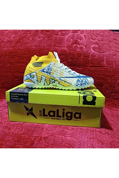 LALİGA Beyaz Sarı Desenli Krampon