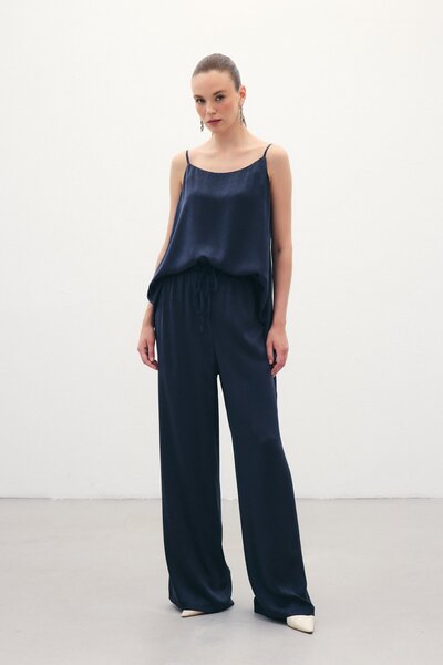 Sateen Штани з підтяжками - Синій