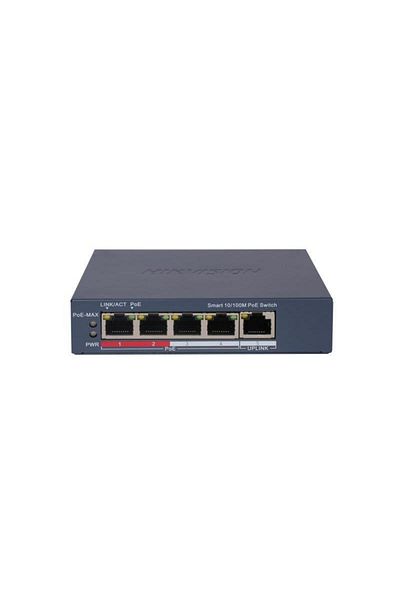 Hikvision Switch 4 porturi PoE DS-3E1105P-EI, L2, Smart Managed, 4 × 100 Mbps PoE RJ45 ports, s