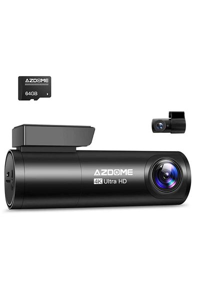 AZDOME Camera auto DVR M300S, Dubla, 4K + 1080P, 5GHz WiFi, GPS, Unghi 170 , Comanda vocala, C