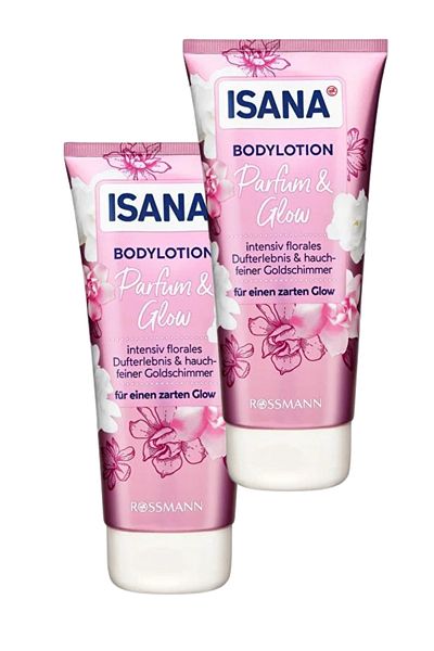 ISANA Vegan Shea Butter Flower Scented Body Lotion Perfume & Glow 200 ml (2 Pieces)